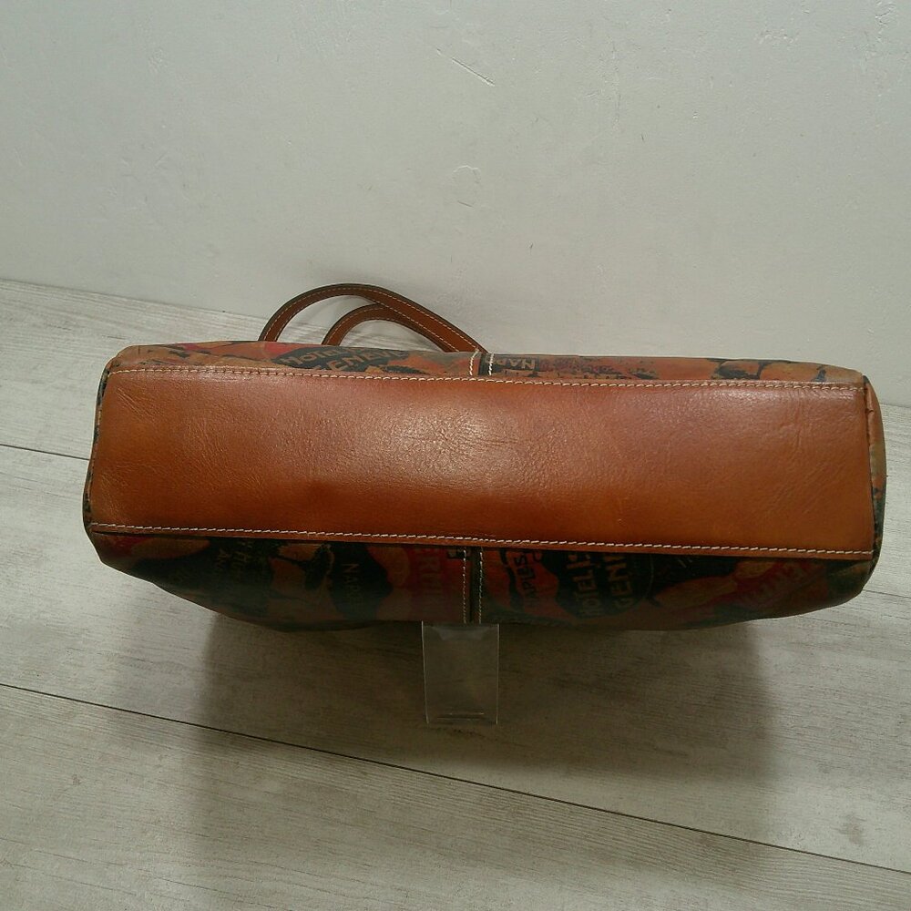 Patricia Nash Poppy Leather Tote Bag Sienna Sunset Vintage Italy Print Purse - Picture 6 of 12